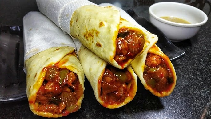 Chicken Schezwan Paratha Roll