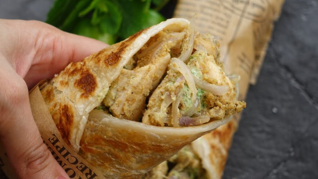 Chicken Afghani Tikka Paratha Roll